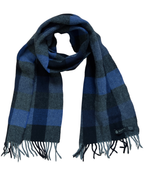 DANTE Premium Wollschal – Blau Kariert