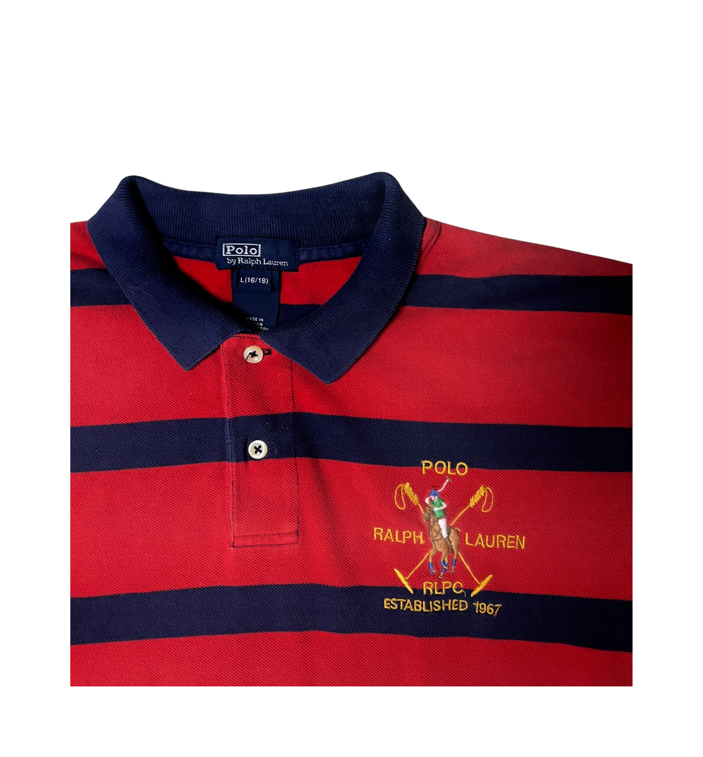 Polo Ralph Lauren Striped Polo Shirt – Red/Navy